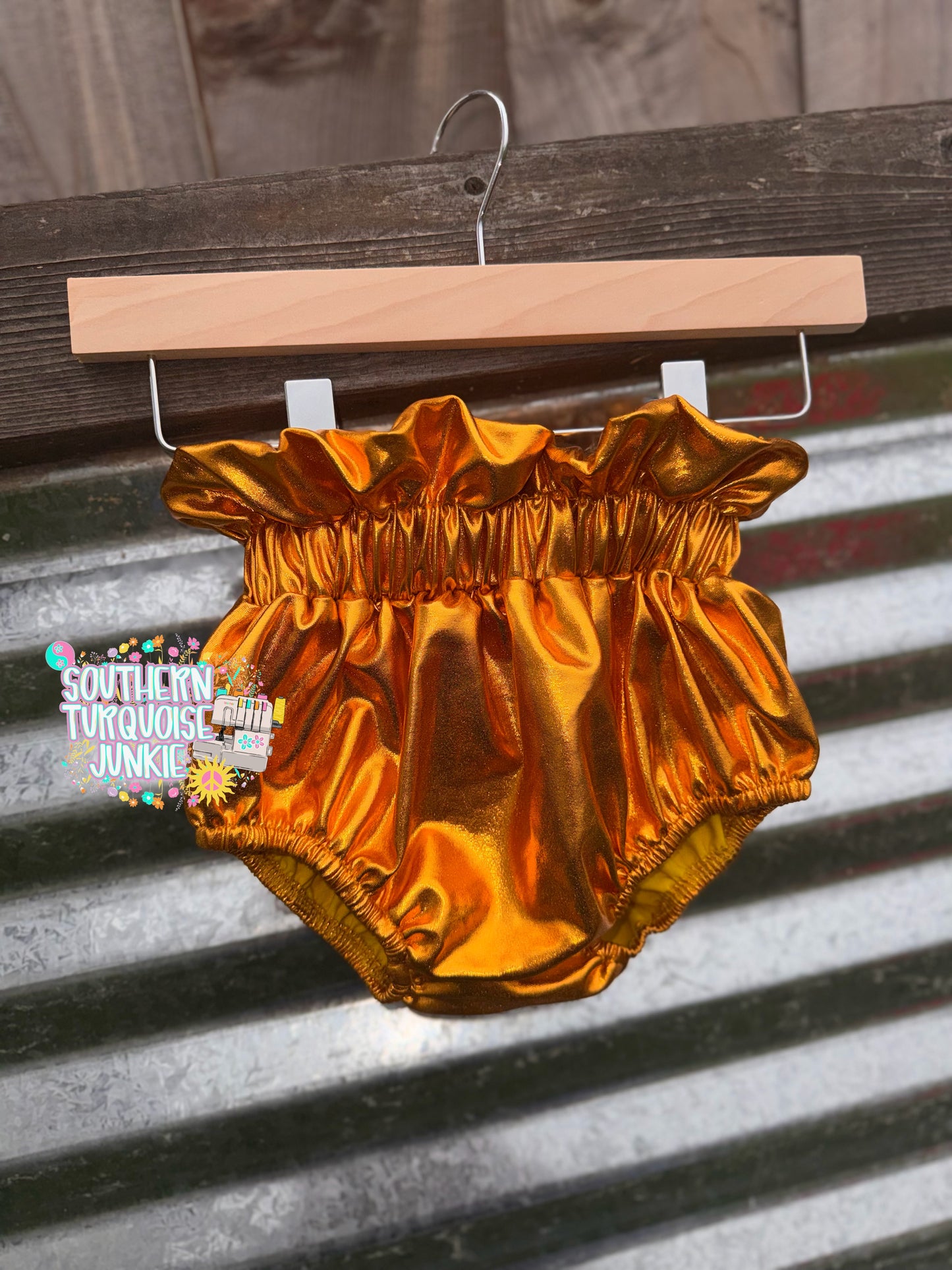 ORANGE METALLIC BLOOMIES