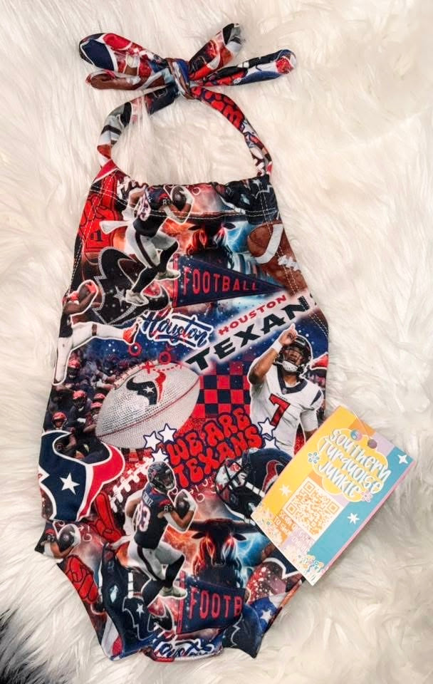 3/6 TEXANS HALTER ROMPER