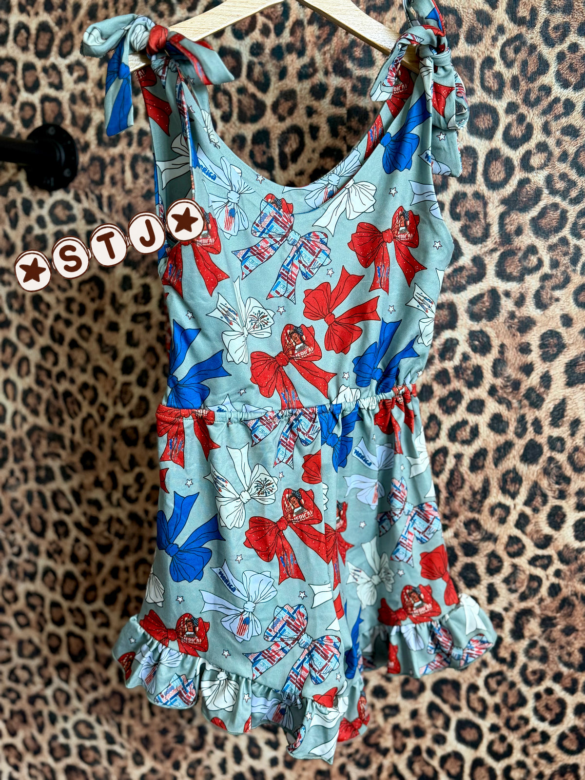 5/6- RTS “Merica” Joe Dirt Ruffled Romper
