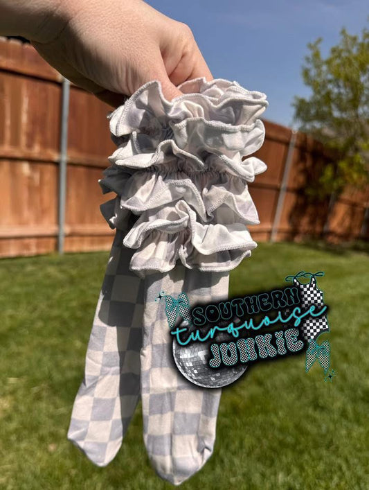 WHITE CHECKER SOCKS