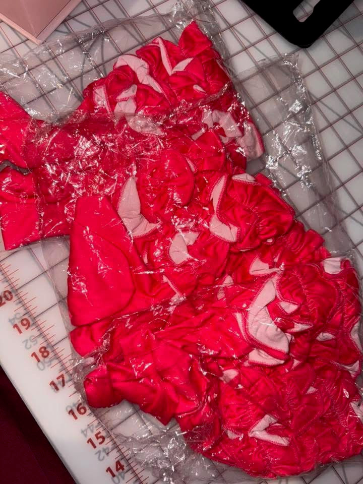 HOT PINK RUFFLED SOCKS