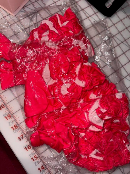 HOT PINK RUFFLED SOCKS