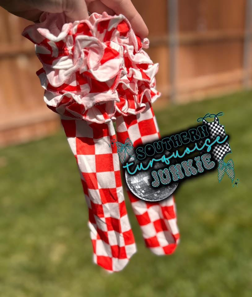 RED CHECKER BOOT SOCKS