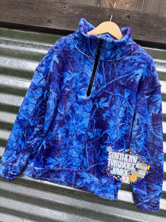 BLUE CAMO PLUSH JACKET